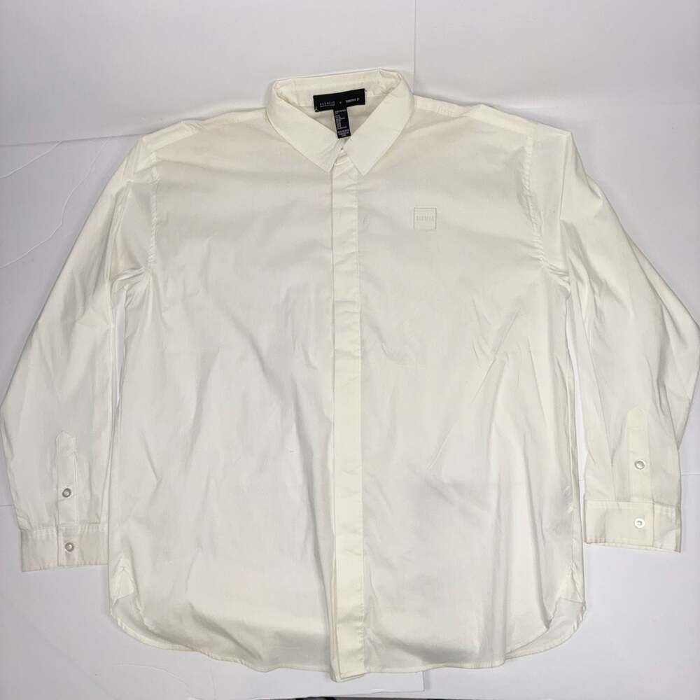 Barneys New York x Forever 21 Men White Button Down Shirt Size XL